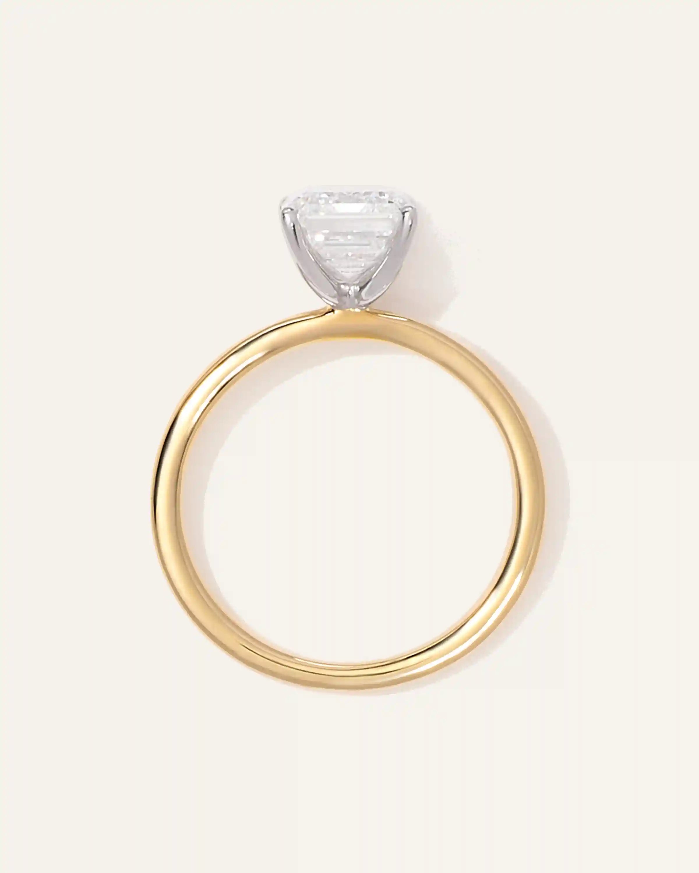 Lab Grown Diamond Emerald Comfort Fit Engagement Ring - 3ct