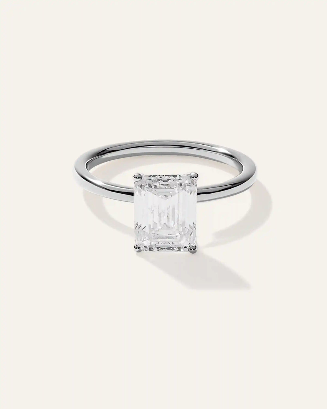 Lab Grown Diamond Emerald Comfort Fit Engagement Ring - 3ct