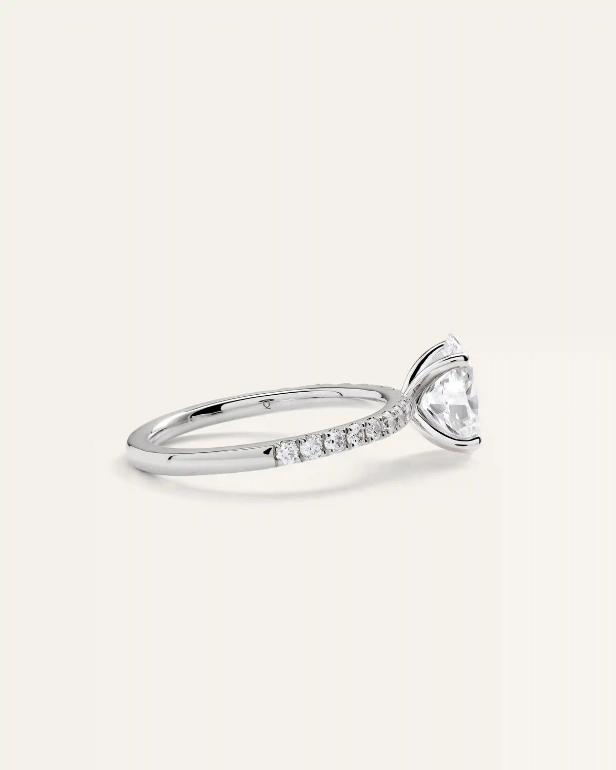 Lab Grown Diamond Oval Petite Pave Engagement Ring - 1.50ct