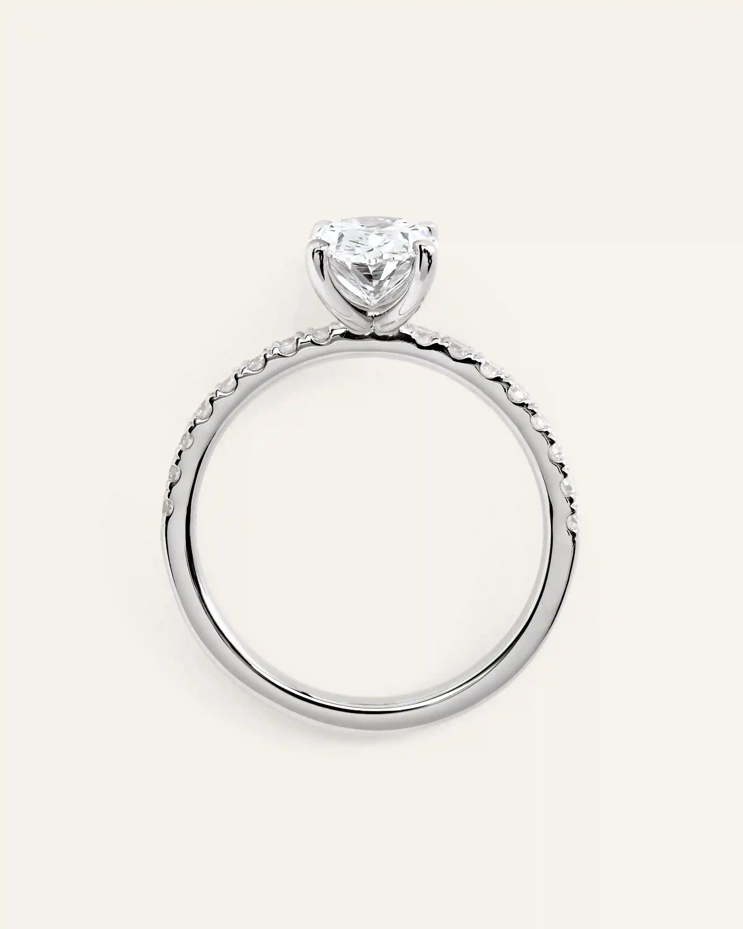 Lab Grown Diamond Oval Petite Pave Engagement Ring - 1.50ct