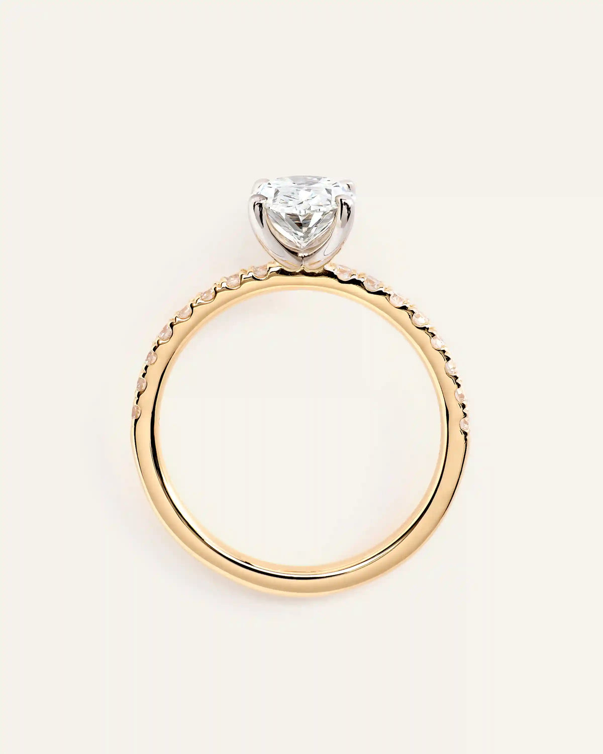 Lab Grown Diamond Oval Petite Pave Engagement Ring - 1.50ct
