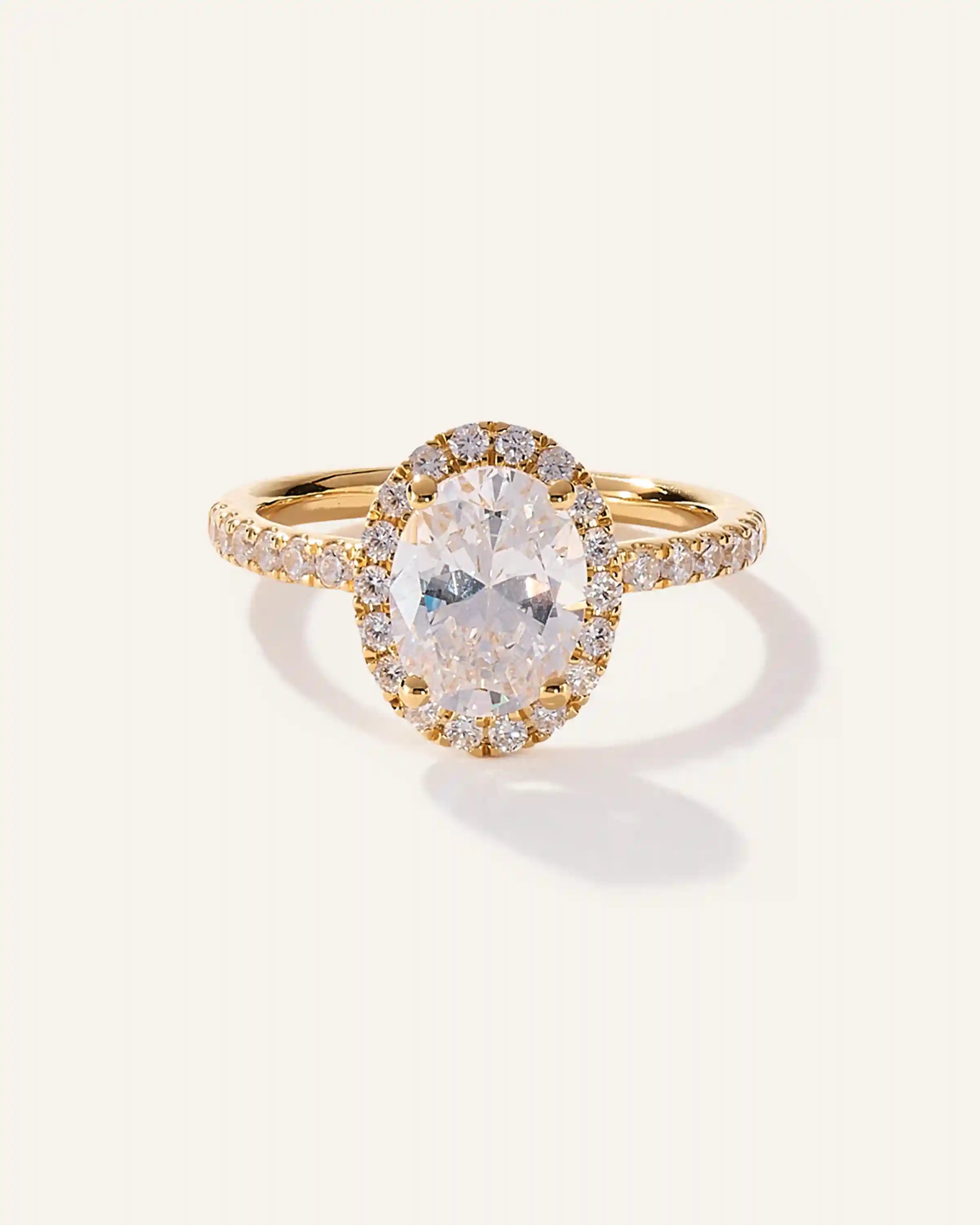 Lab Grown Diamond Oval Halo Pave Engagement Ring - 1.50ct