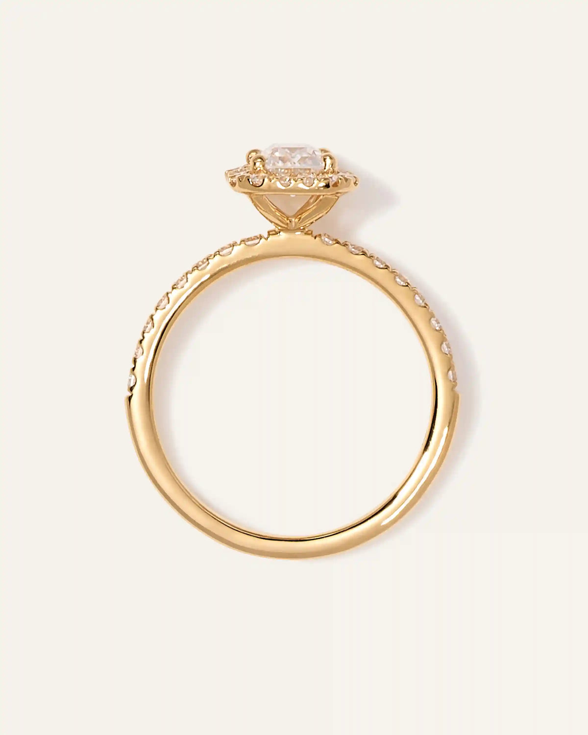 Lab Grown Diamond Emerald Halo Pave Engagement Ring - 1.50ct
