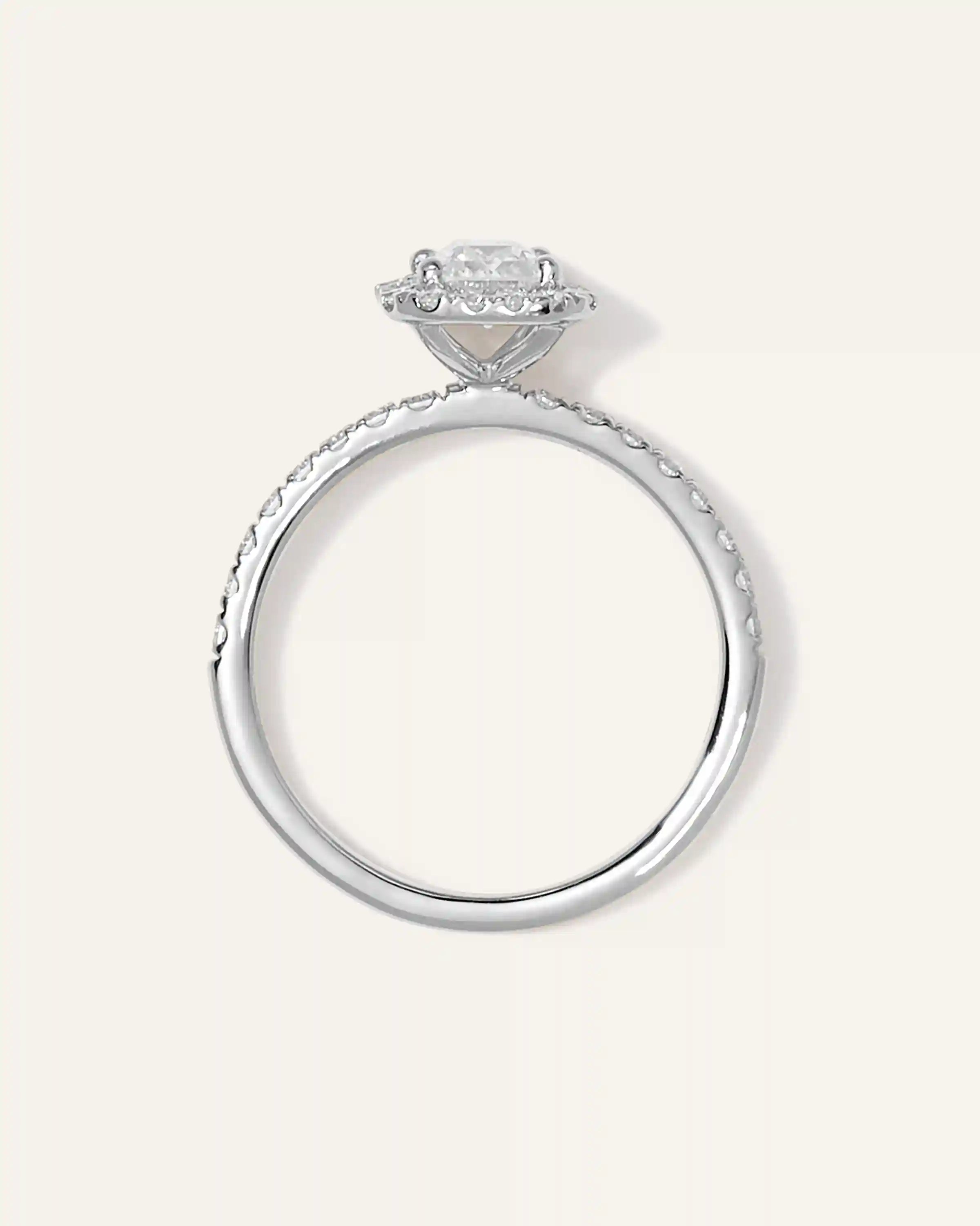 Lab Grown Diamond Emerald Halo Pave Engagement Ring - 1.50ct