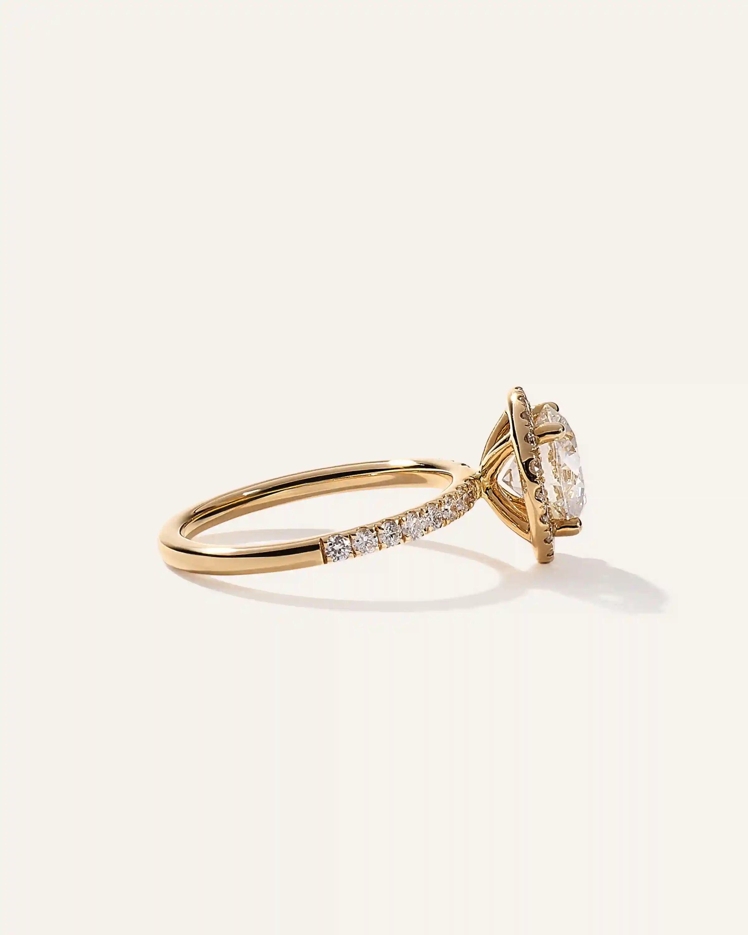 Lab Grown Diamond Round Halo Pave Engagement Ring - 2ct