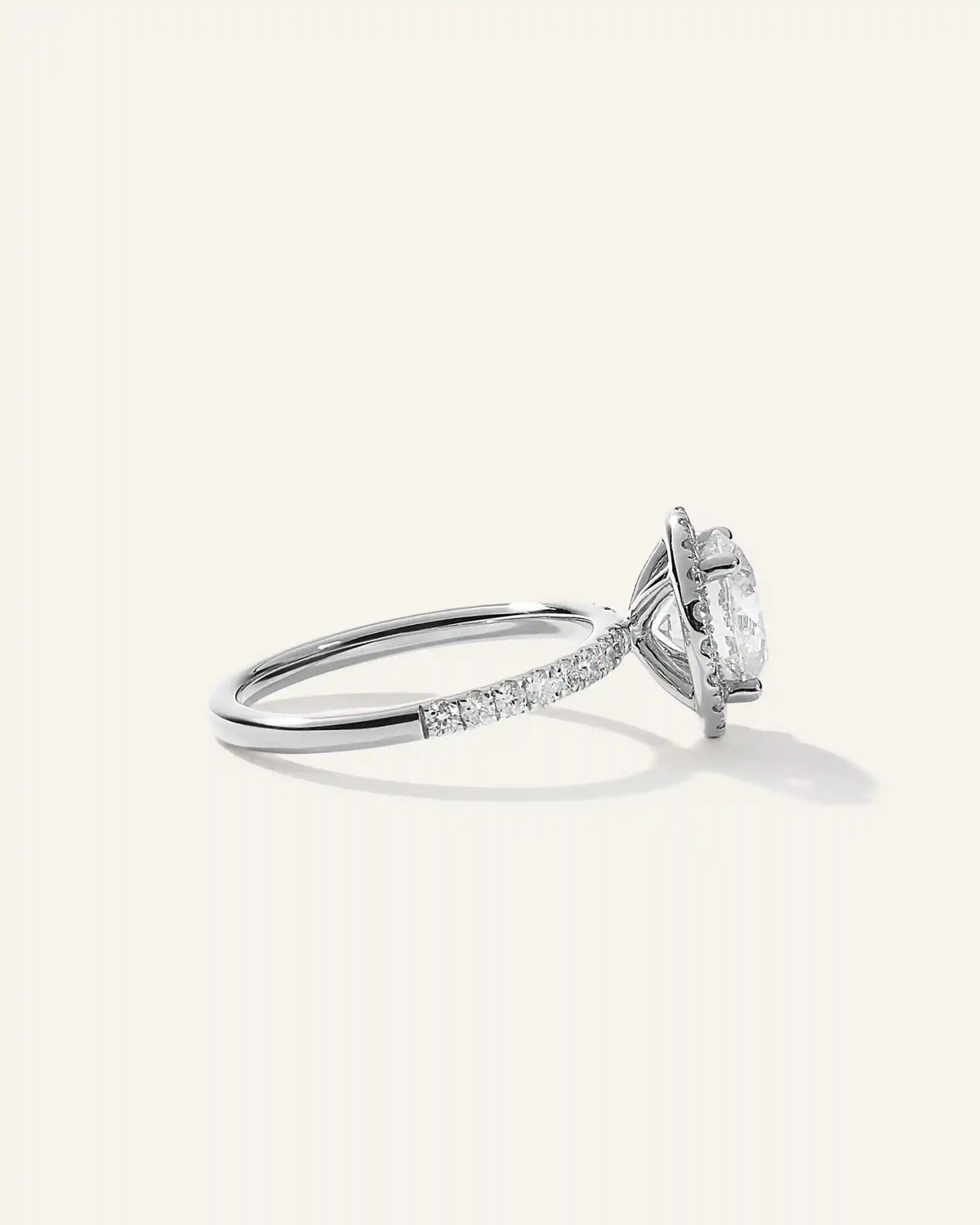 Lab Grown Diamond Round Halo Pave Engagement Ring - 2ct