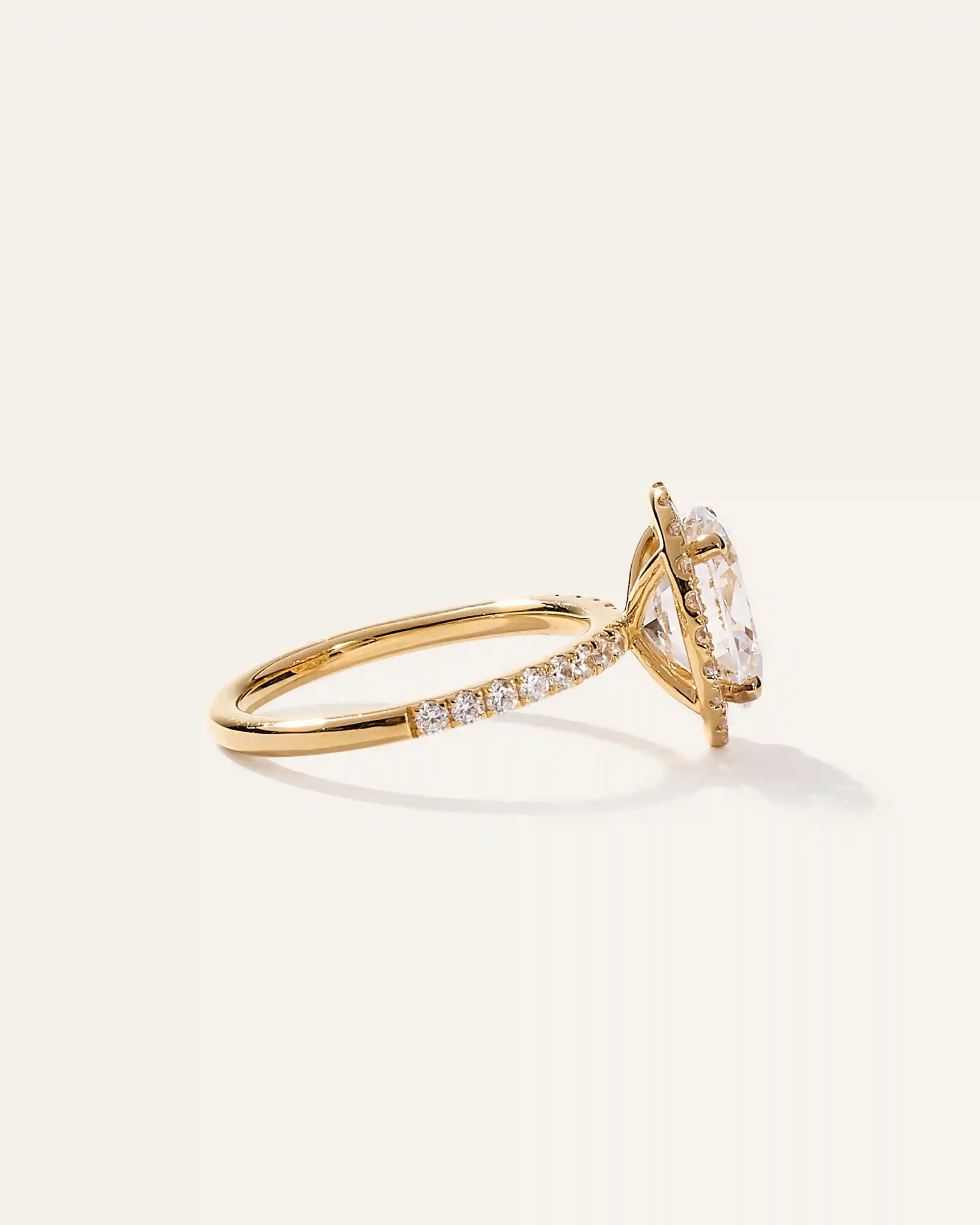 Lab Grown Diamond Oval Halo Pave Engagement Ring - 2ct