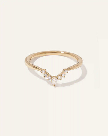 14K Gold Natural Diamond Pointed Tiara Band