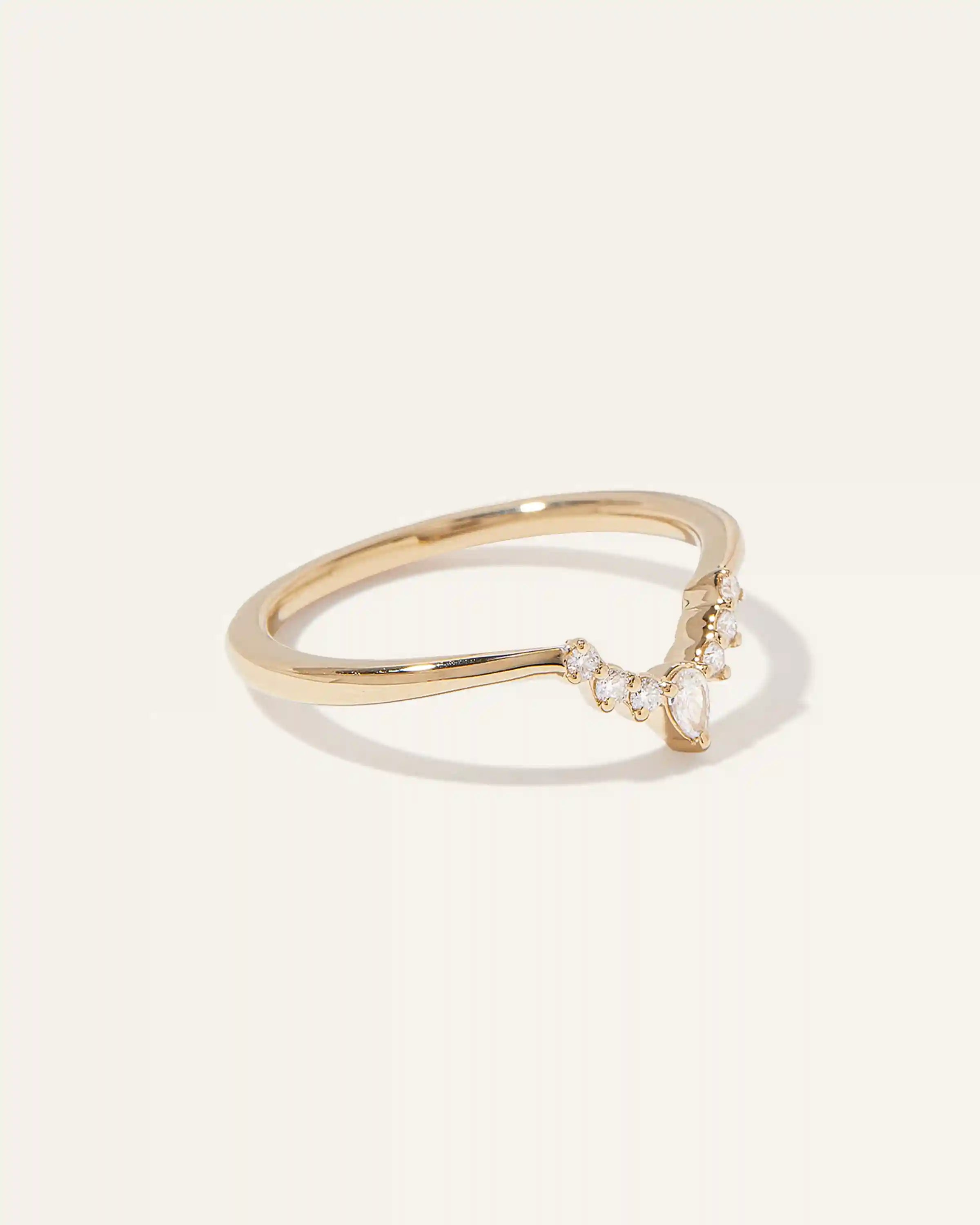14K Gold Natural Diamond Pointed Tiara Band