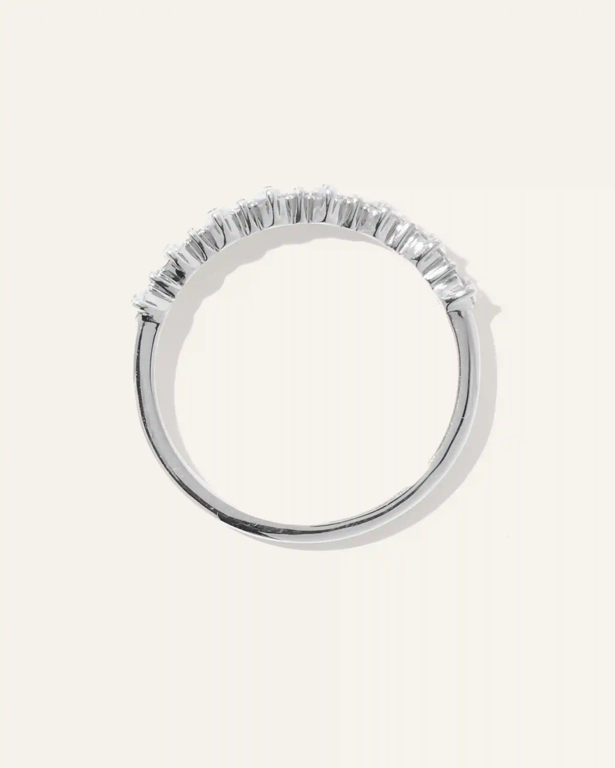 14K Gold Lab Grown Diamond Alternating Round Band