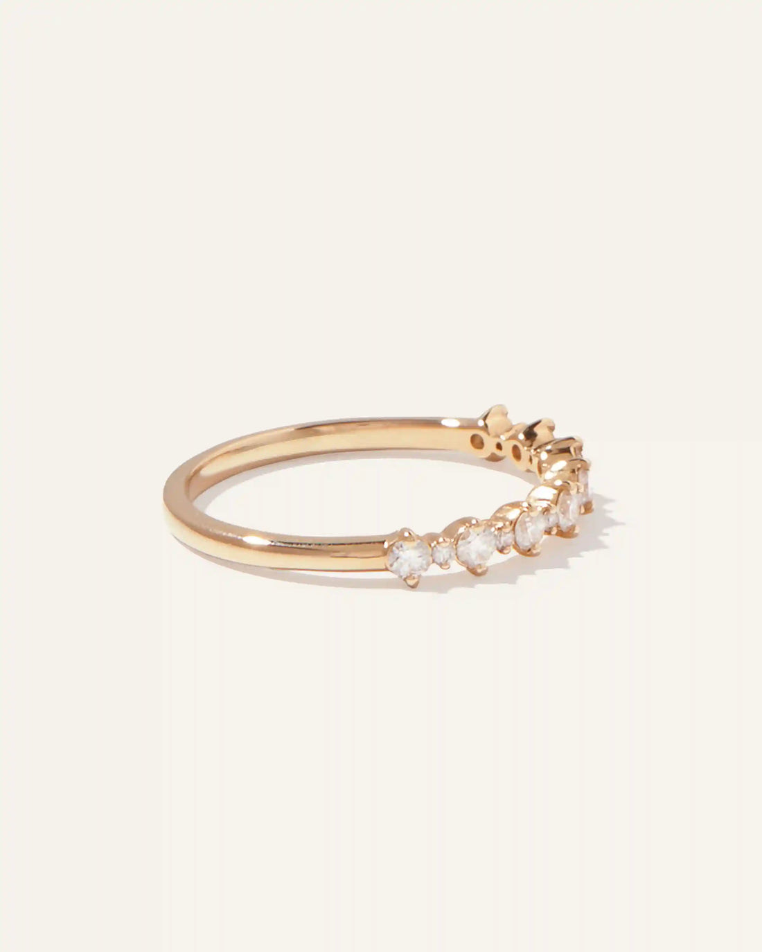 14K Gold Lab Grown Diamond Alternating Round Band