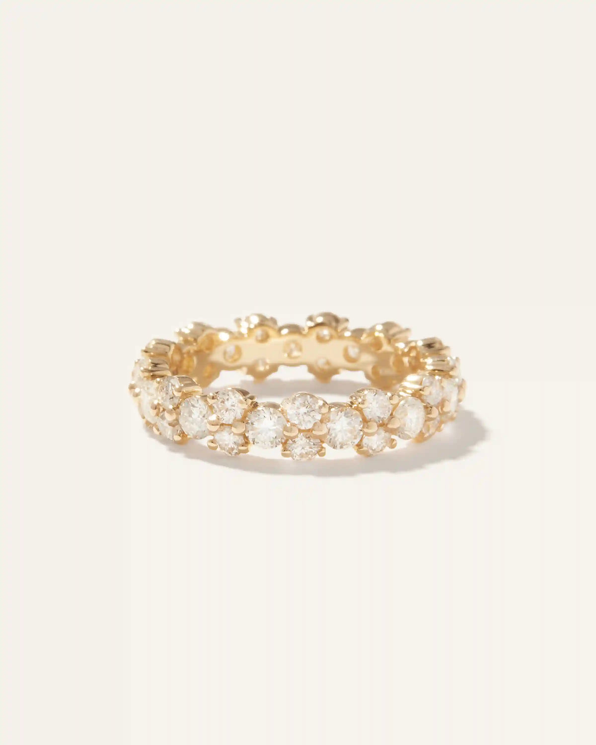 14K Gold Lab Grown Diamond Cluster Eternity Band