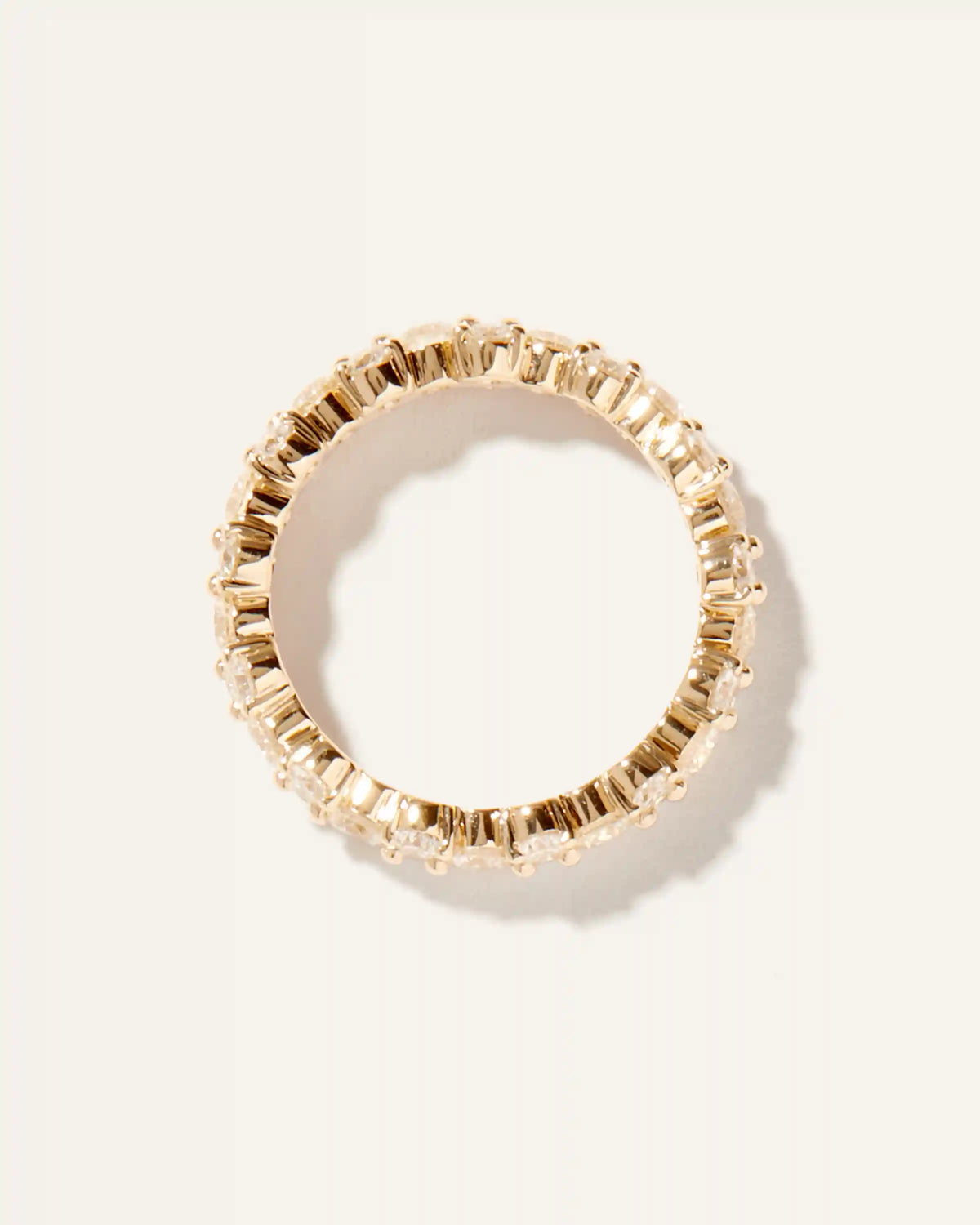 14K Gold Lab Grown Diamond Cluster Eternity Band