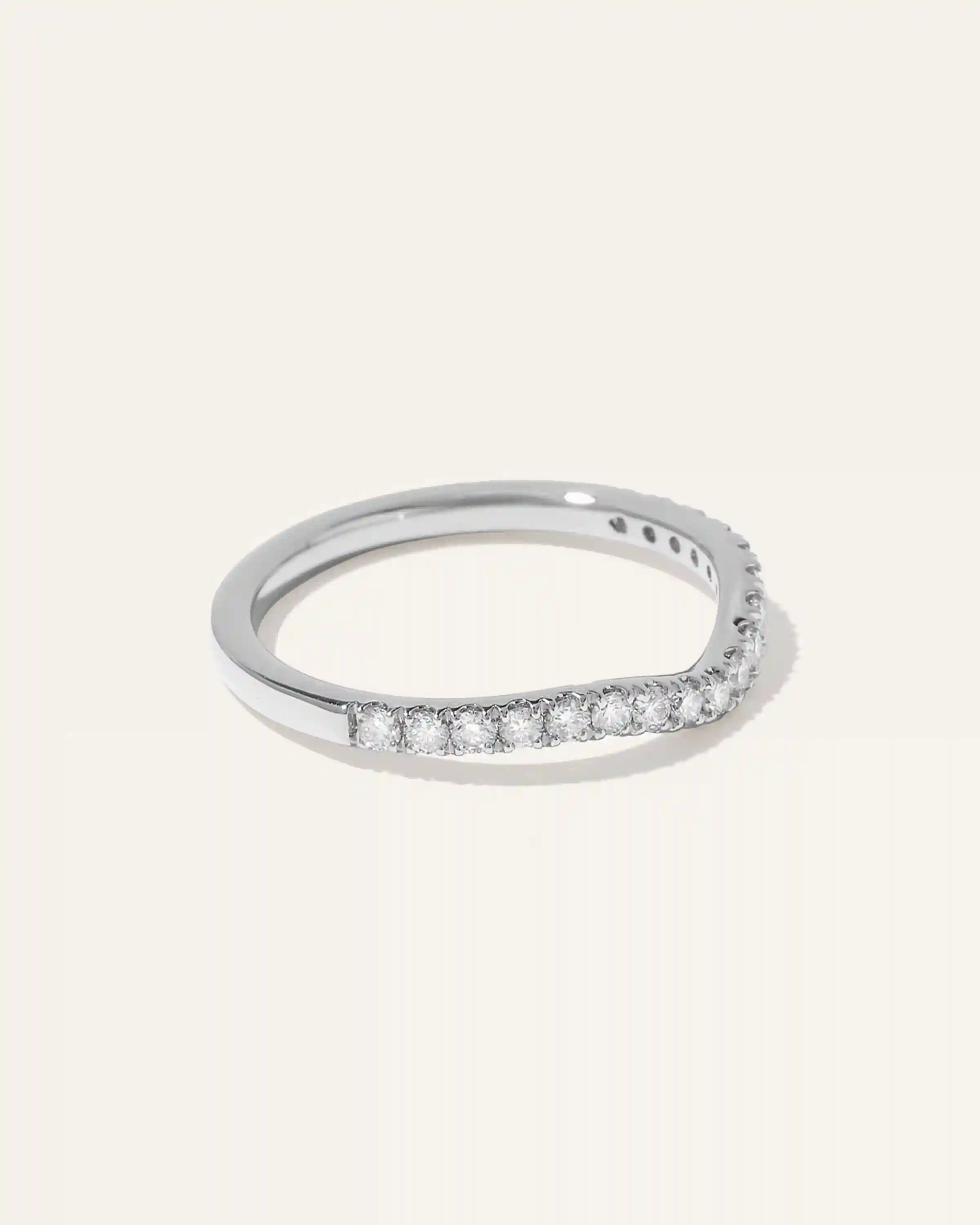 14K Gold Lab Grown Diamond Contoured Band