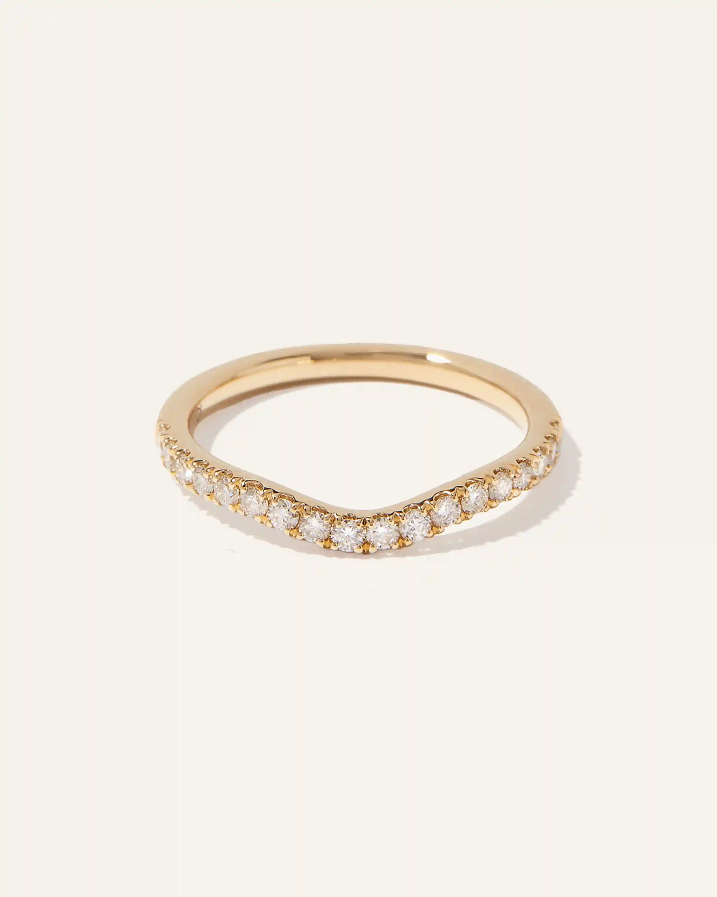 14K Gold Lab Grown Diamond Contoured Band