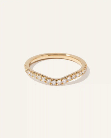 14K Gold Lab Grown Diamond Contoured Band
