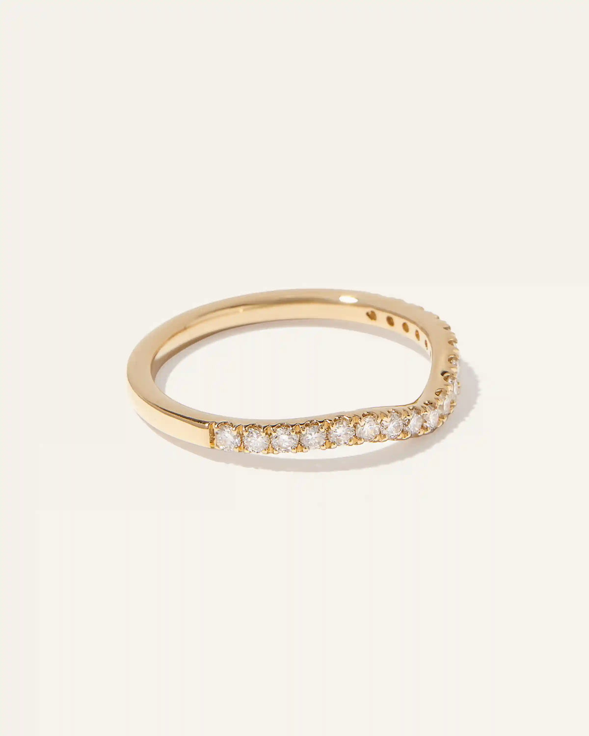 14K Gold Lab Grown Diamond Contoured Band