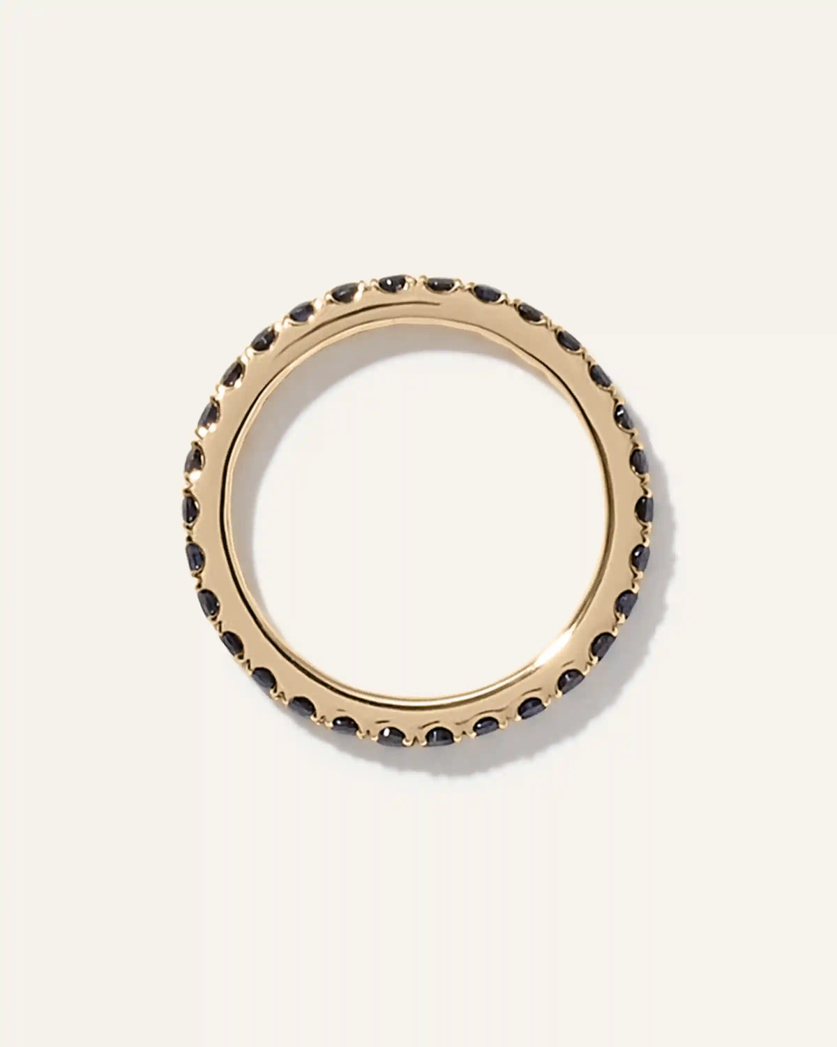 14K Gold Gemstone Pave Eternity Band