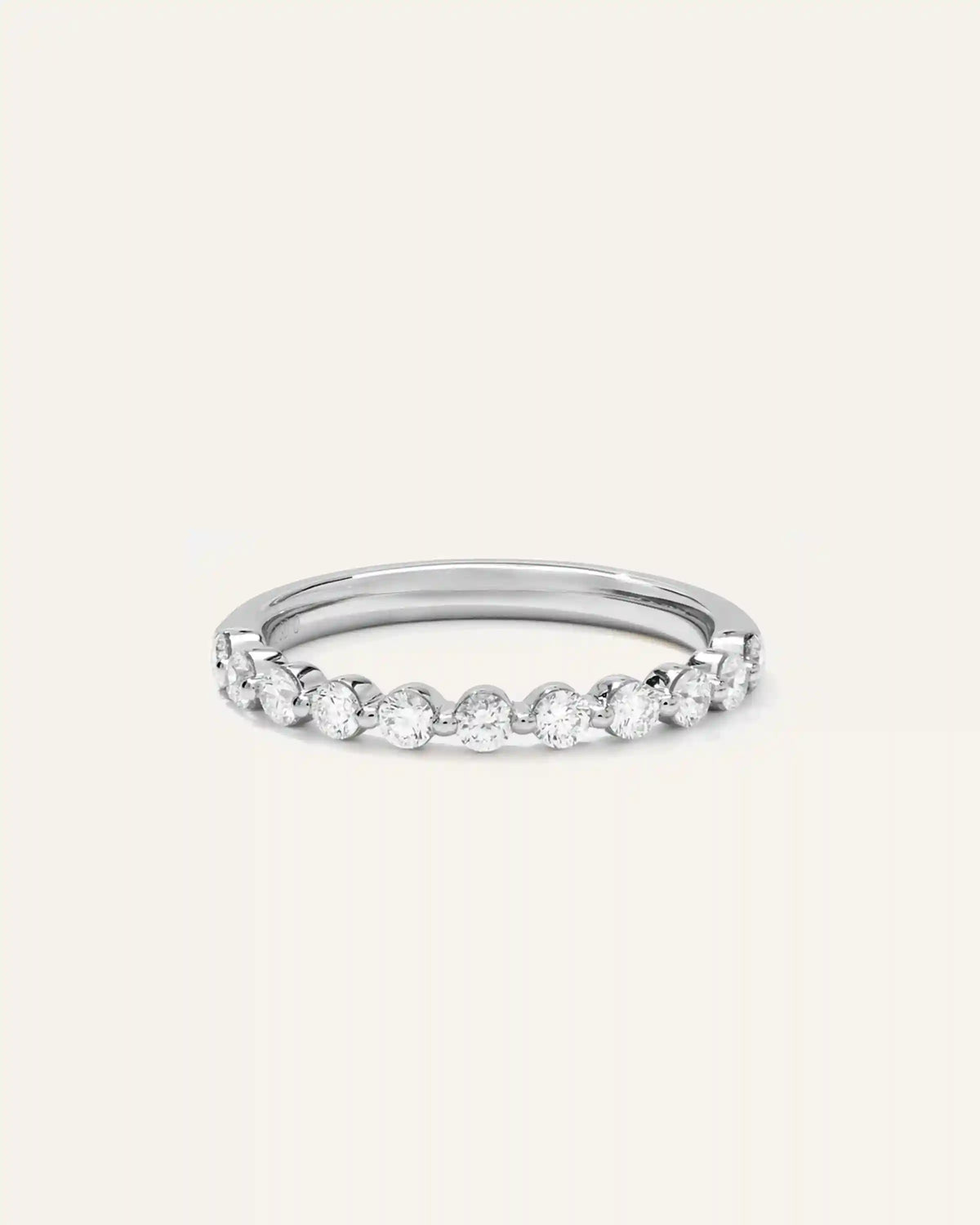 Lab Grown Diamond Single Shared Prong Halfway Band