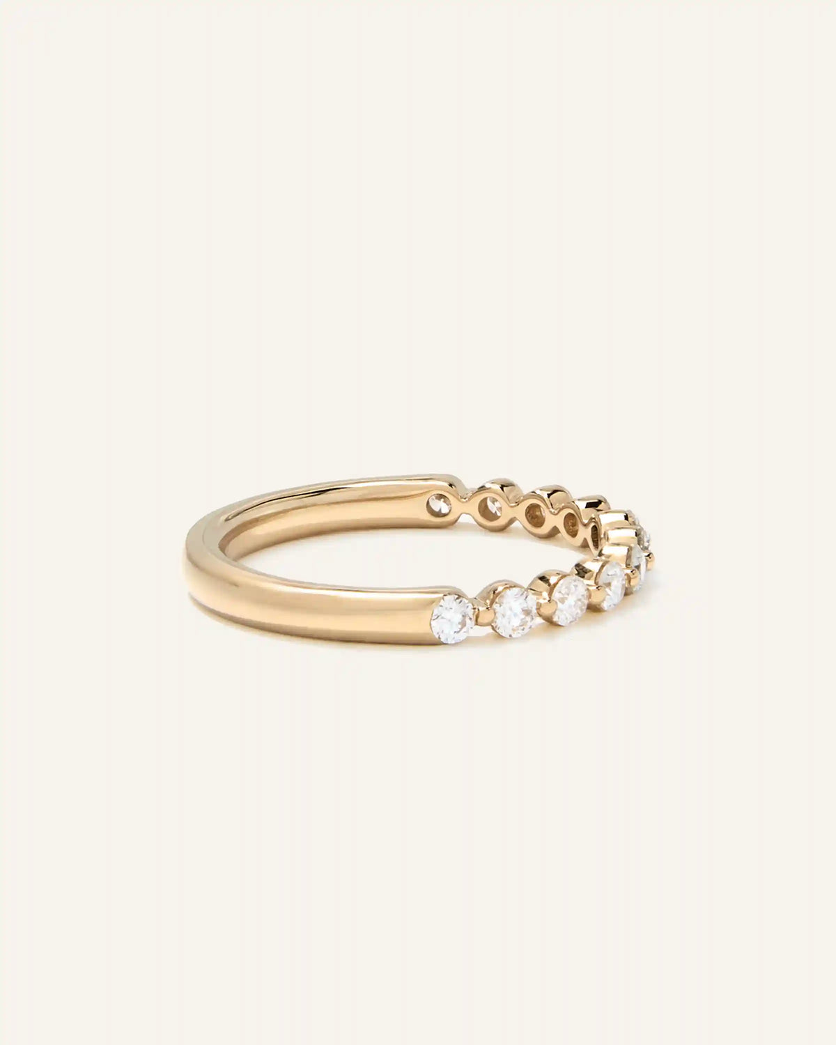Lab Grown Diamond Single Shared Prong Halfway Band