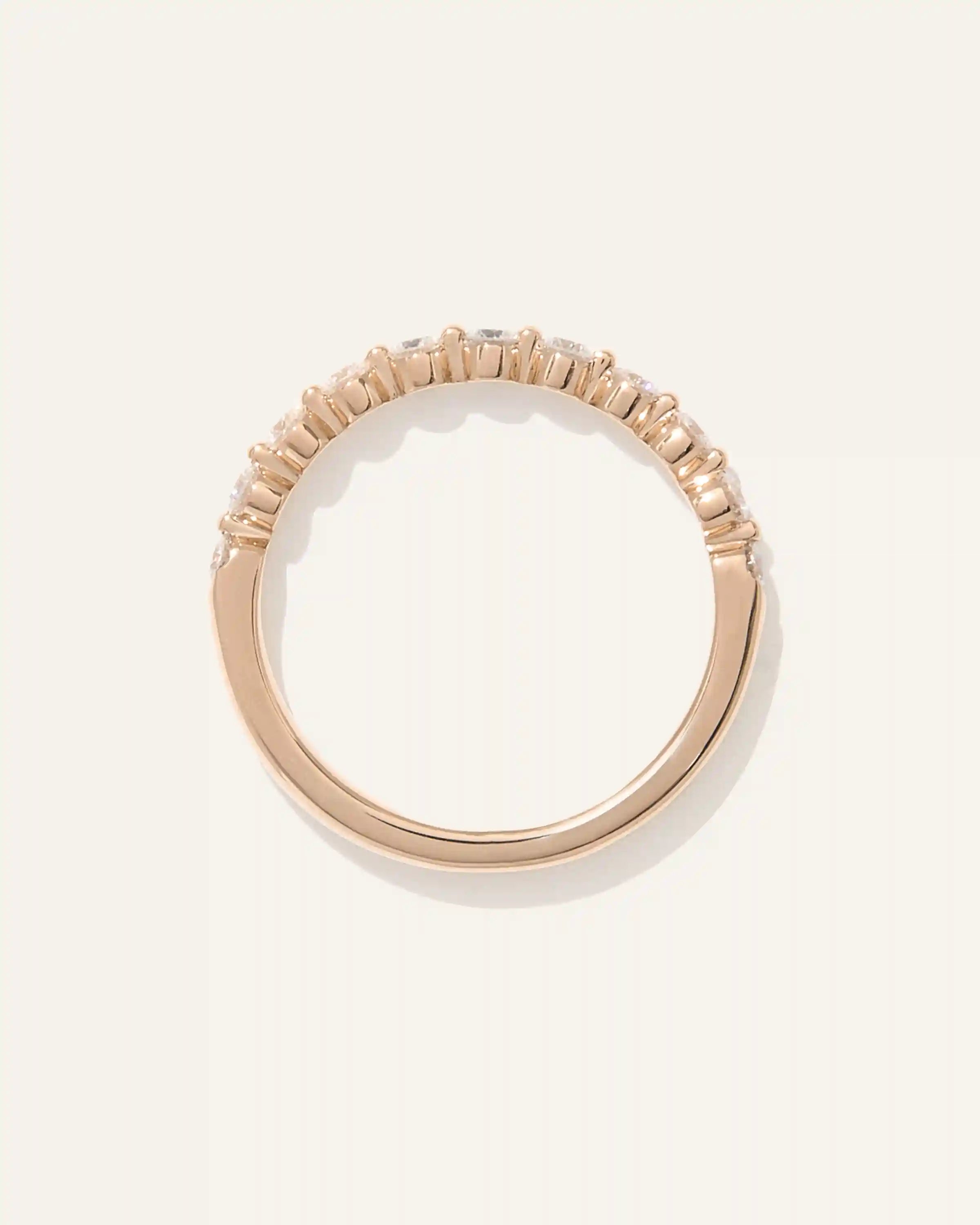 Lab Grown Diamond Single Shared Prong Halfway Band