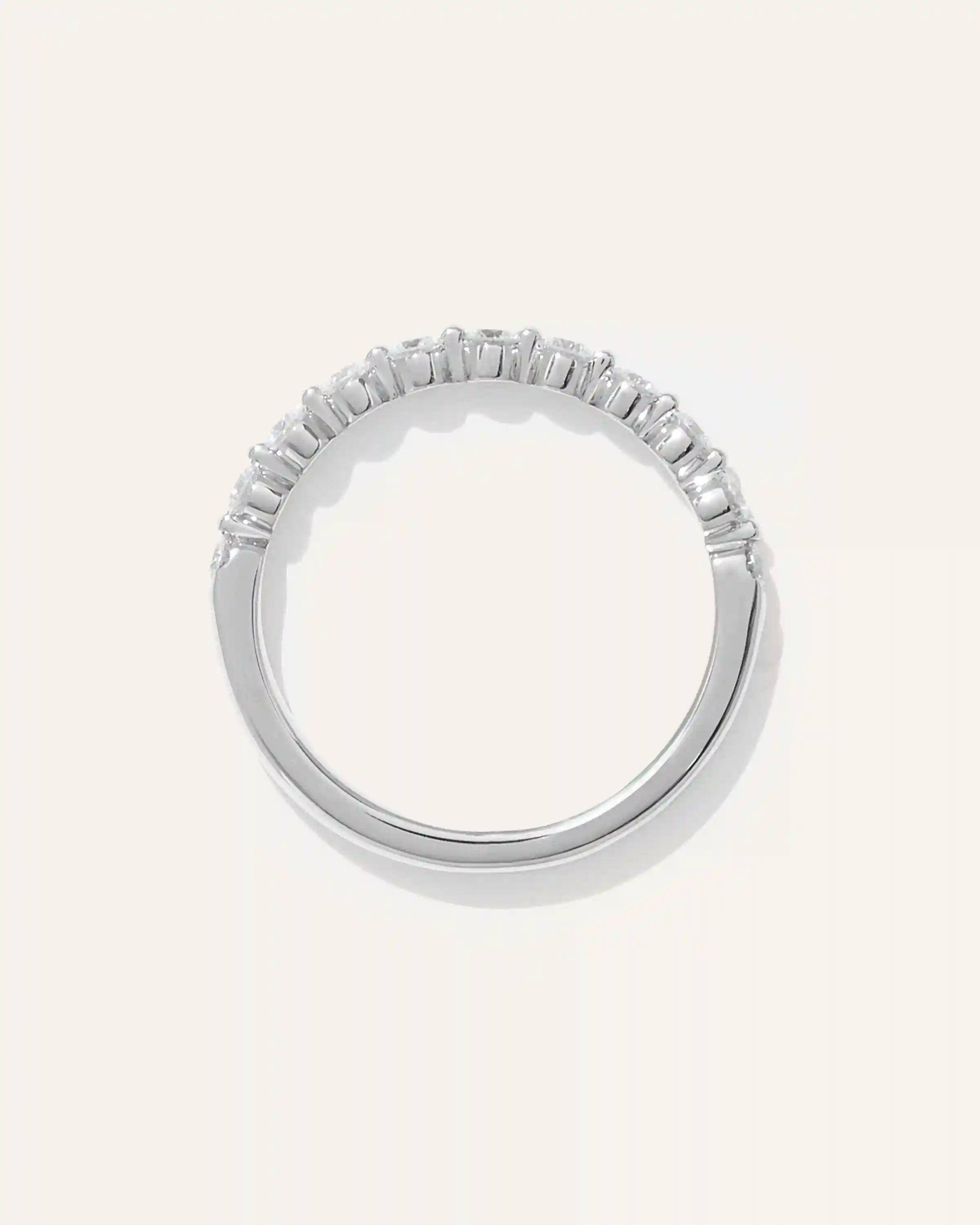 Lab Grown Diamond Single Shared Prong Halfway Band