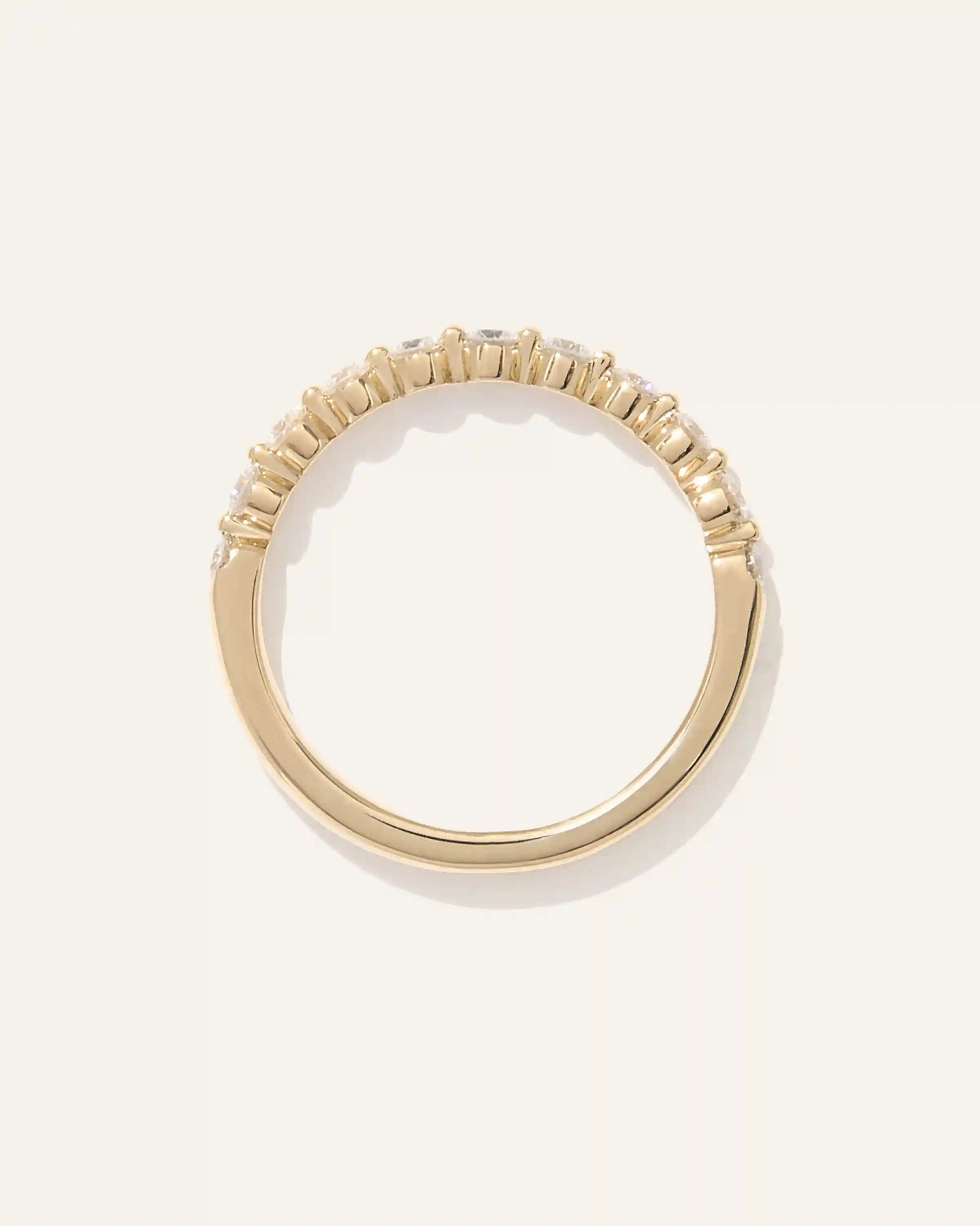 Lab Grown Diamond Single Shared Prong Halfway Band