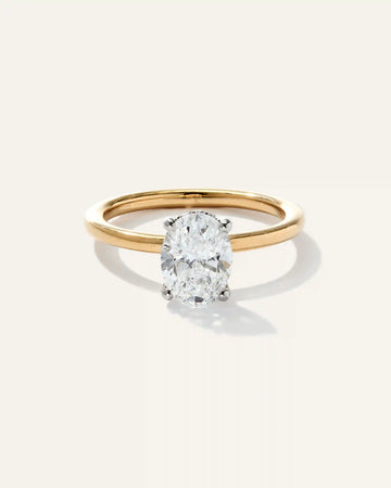 Lab Grown Diamond Oval Petite Hidden Halo Engagement Ring - 1.5ct