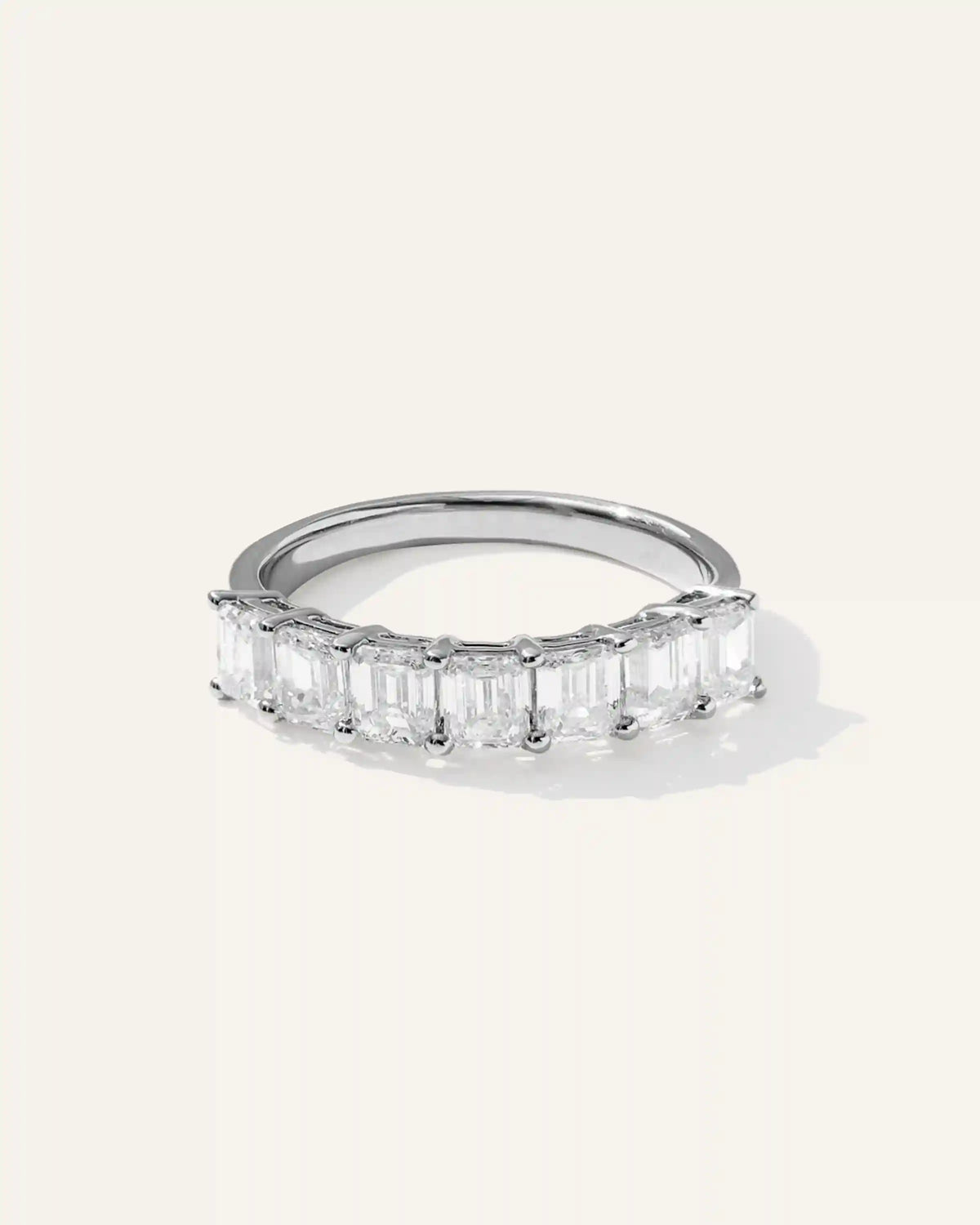 Lab Grown Diamond Emerald Seven Stone Band