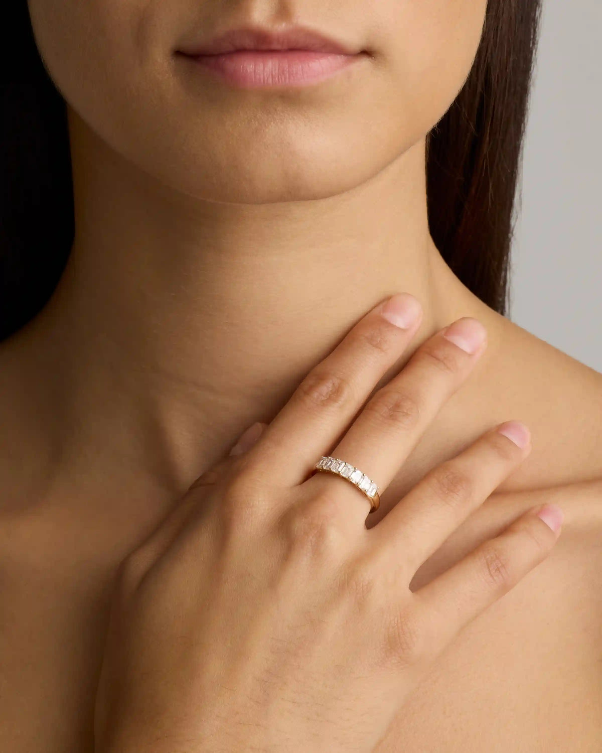 Lab Grown Diamond Emerald Seven Stone Band