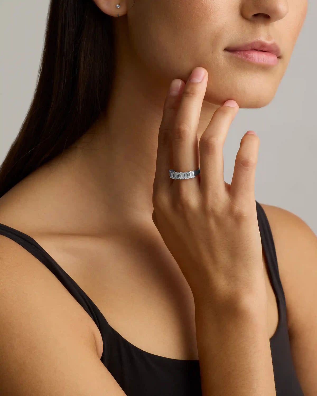 Lab Grown Diamond Emerald Seven Stone Band