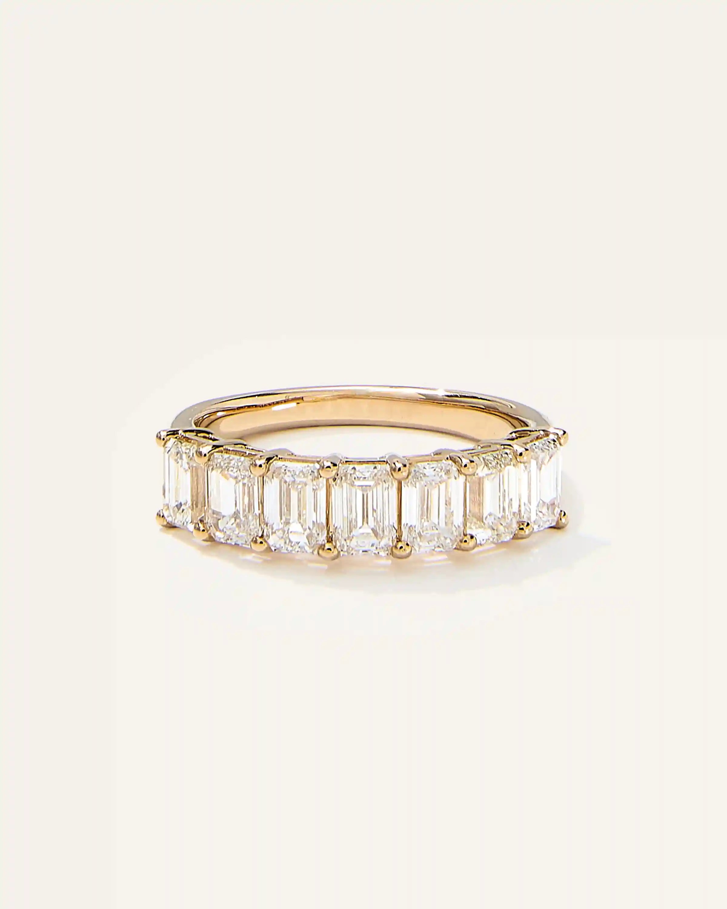 Lab Grown Diamond Emerald Seven Stone Band