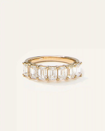 Lab Grown Diamond Emerald Seven Stone Band