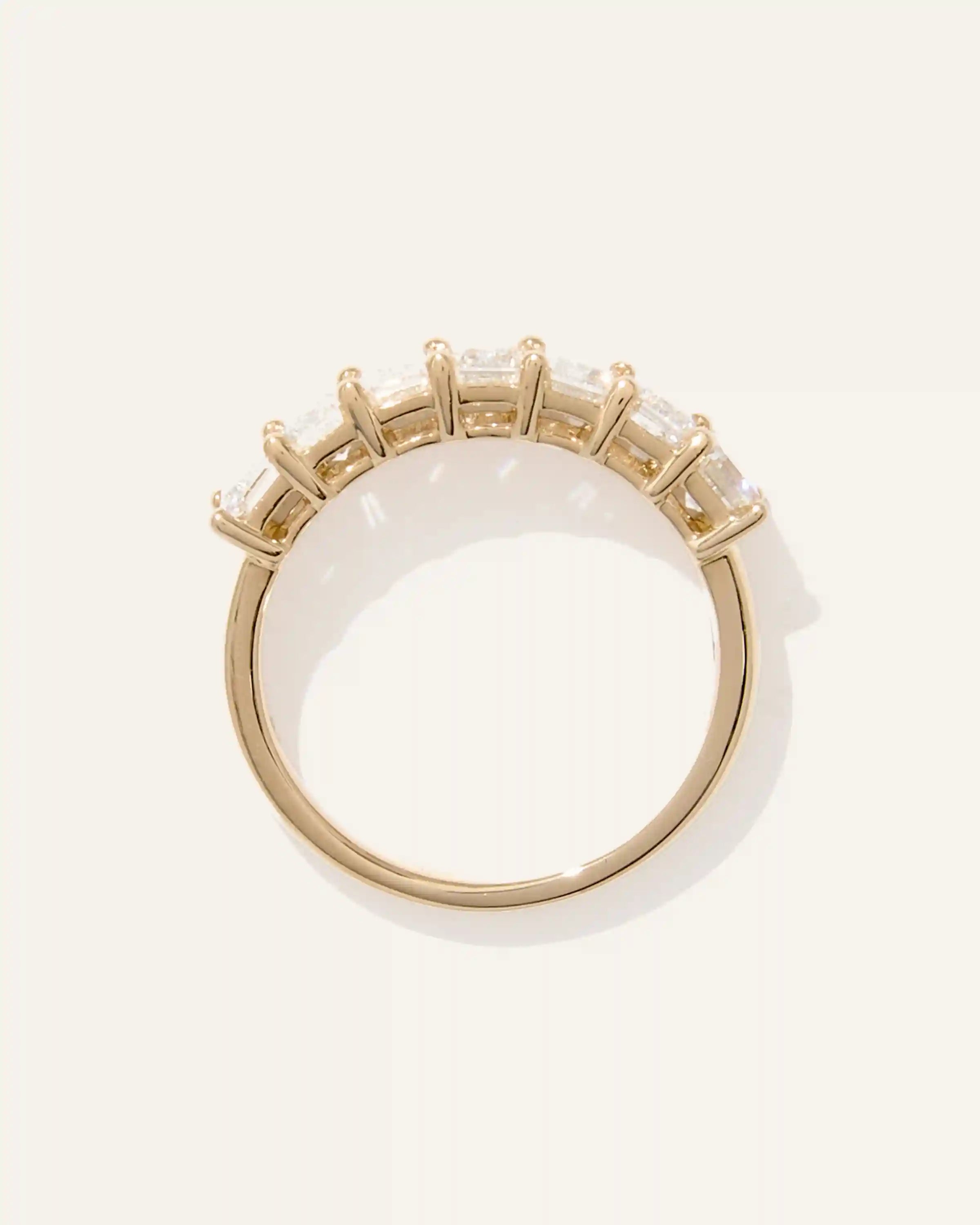 Lab Grown Diamond Emerald Seven Stone Band