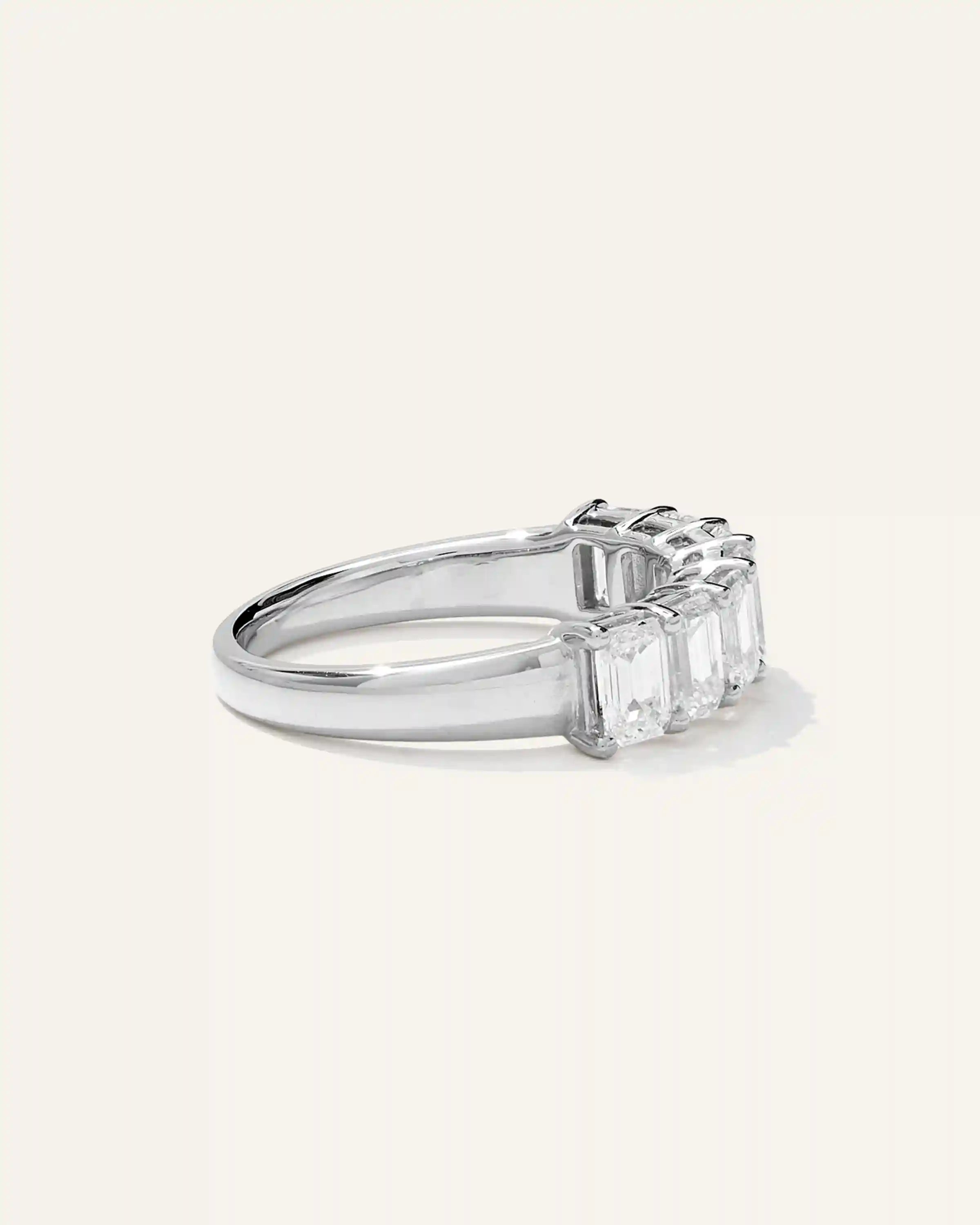 Lab Grown Diamond Emerald Seven Stone Band