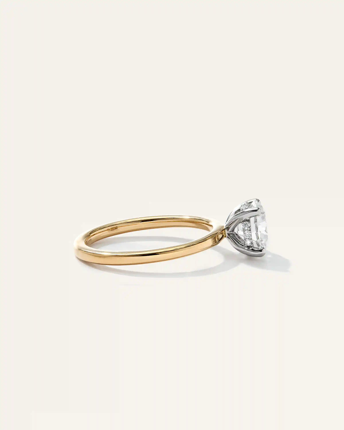 Lab Grown Diamond Round Petite Hidden Halo Engagement Ring - 1.5ct