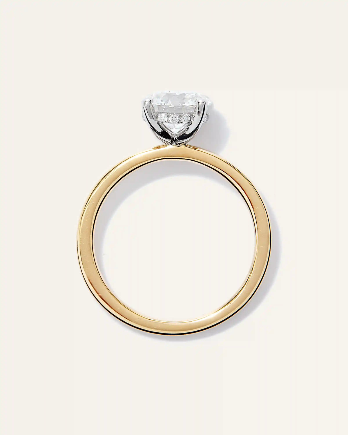 Lab Grown Diamond Round Petite Hidden Halo Engagement Ring - 1.5ct