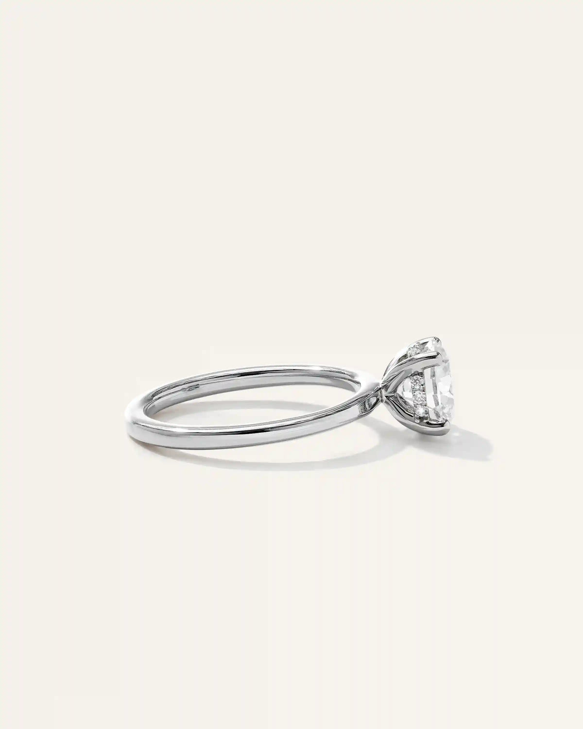 Lab Grown Diamond Round Petite Hidden Halo Engagement Ring - 1.5ct