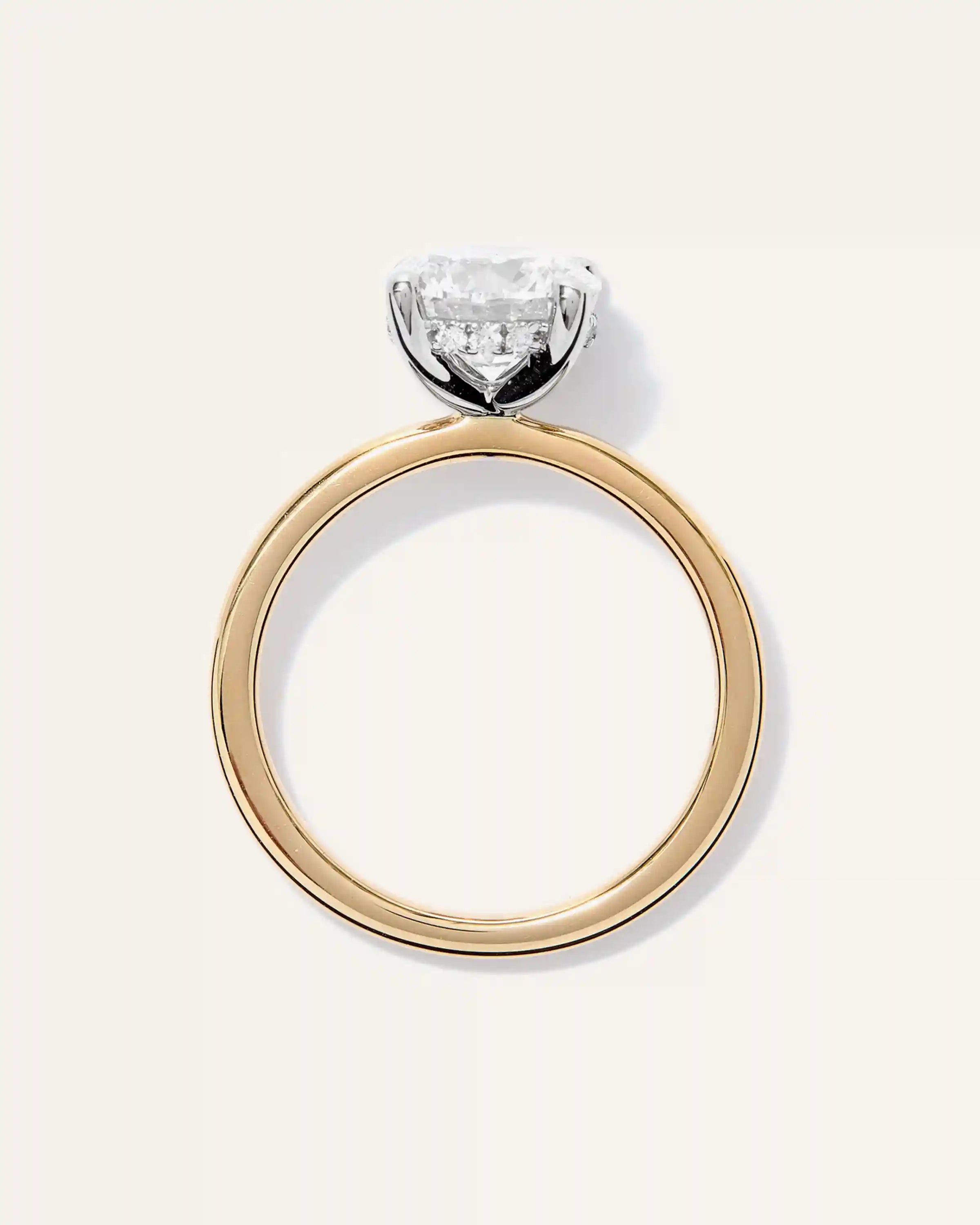 Lab Grown Diamond Round Petite Hidden Halo Engagement Ring - 2ct