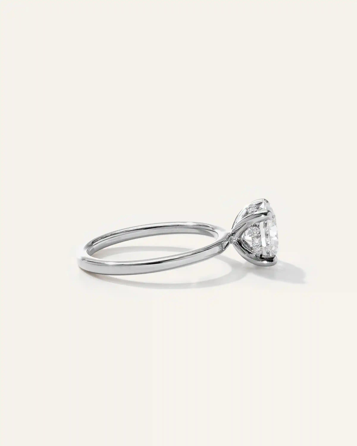 Lab Grown Diamond Round Petite Hidden Halo Engagement Ring - 2ct