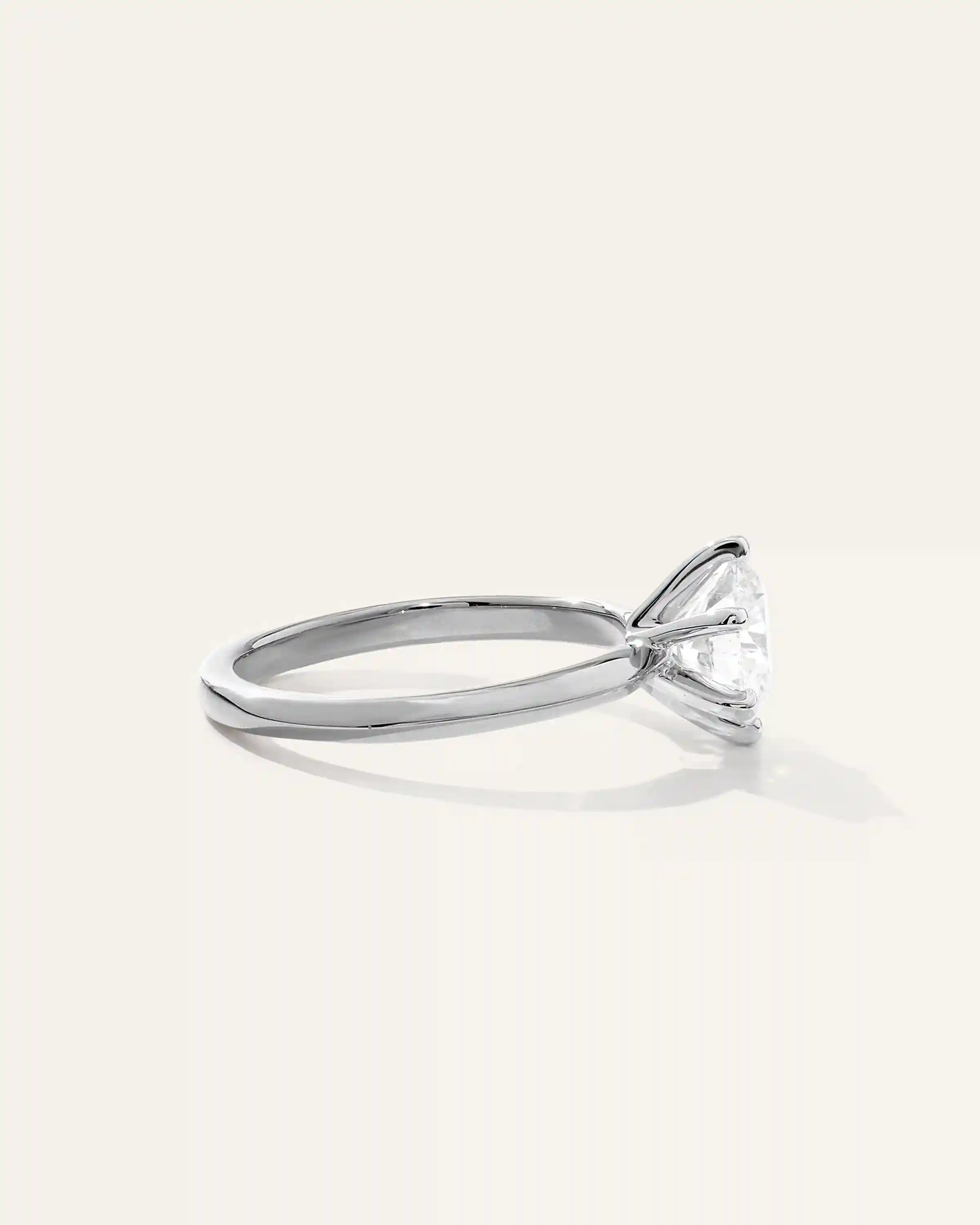 Lab Grown Diamond Round Six Prong Knife Edge Engagement Ring - 1.5ct
