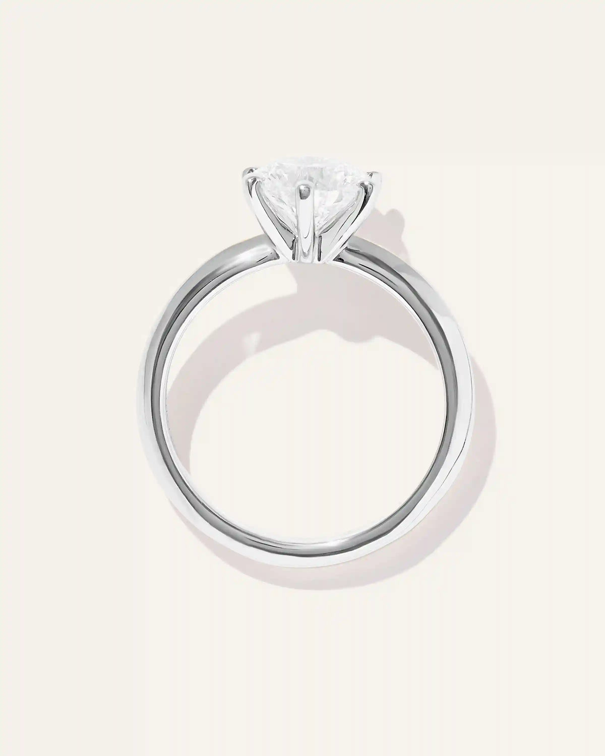 Lab Grown Diamond Round Six Prong Knife Edge Engagement Ring - 1.5ct