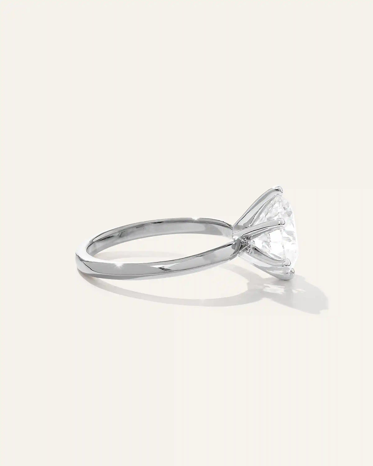 Lab Grown Diamond Round Six Prong Knife Edge Engagement Ring - 3ct