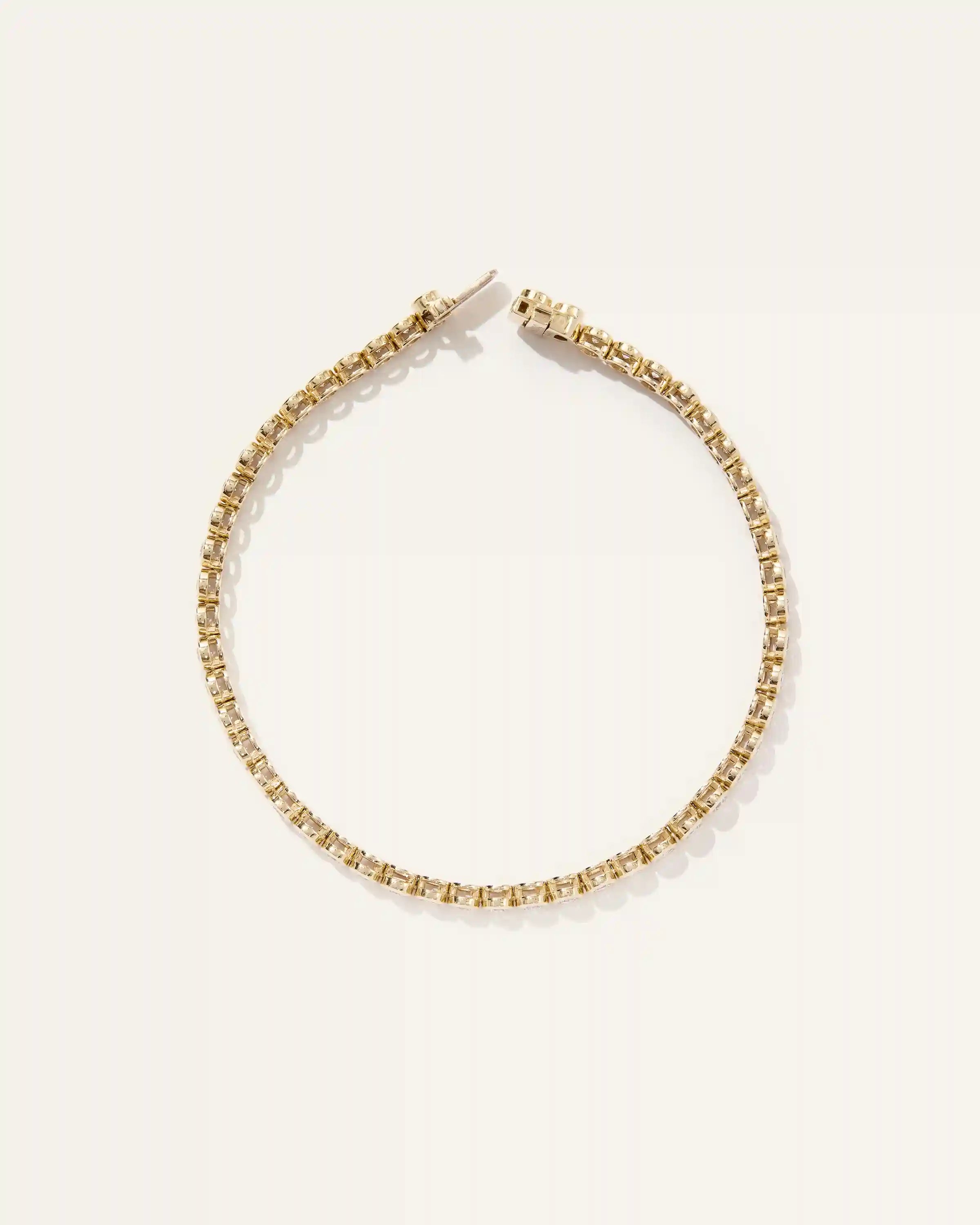 14K Gold Lab Grown Diamond Bezel Set Tennis Bracelet - 2ctw