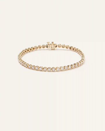 14K Gold Lab Grown Diamond Bezel Set Tennis Bracelet - 2ctw