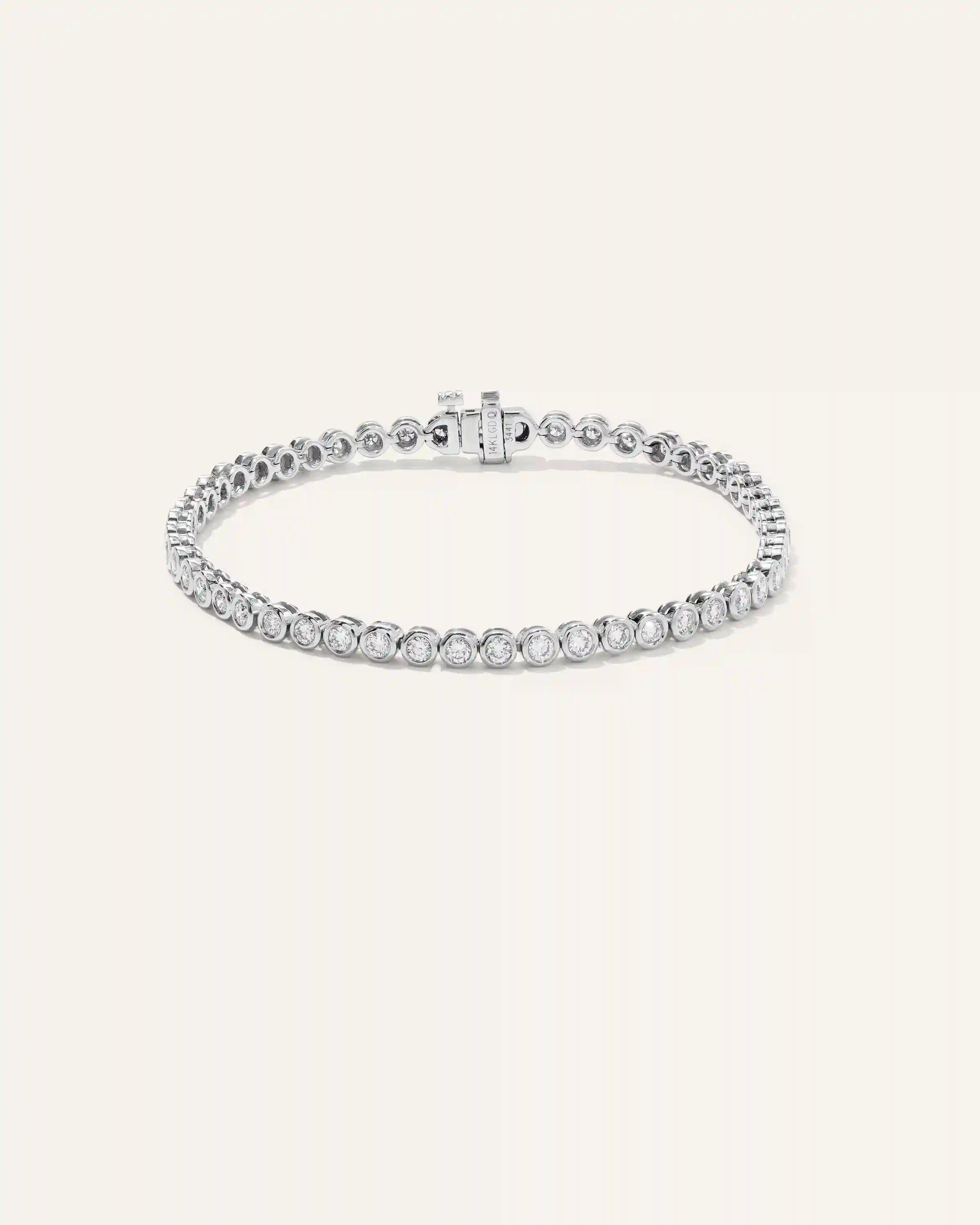 14K Gold Lab Grown Diamond Bezel Set Tennis Bracelet - 2ctw