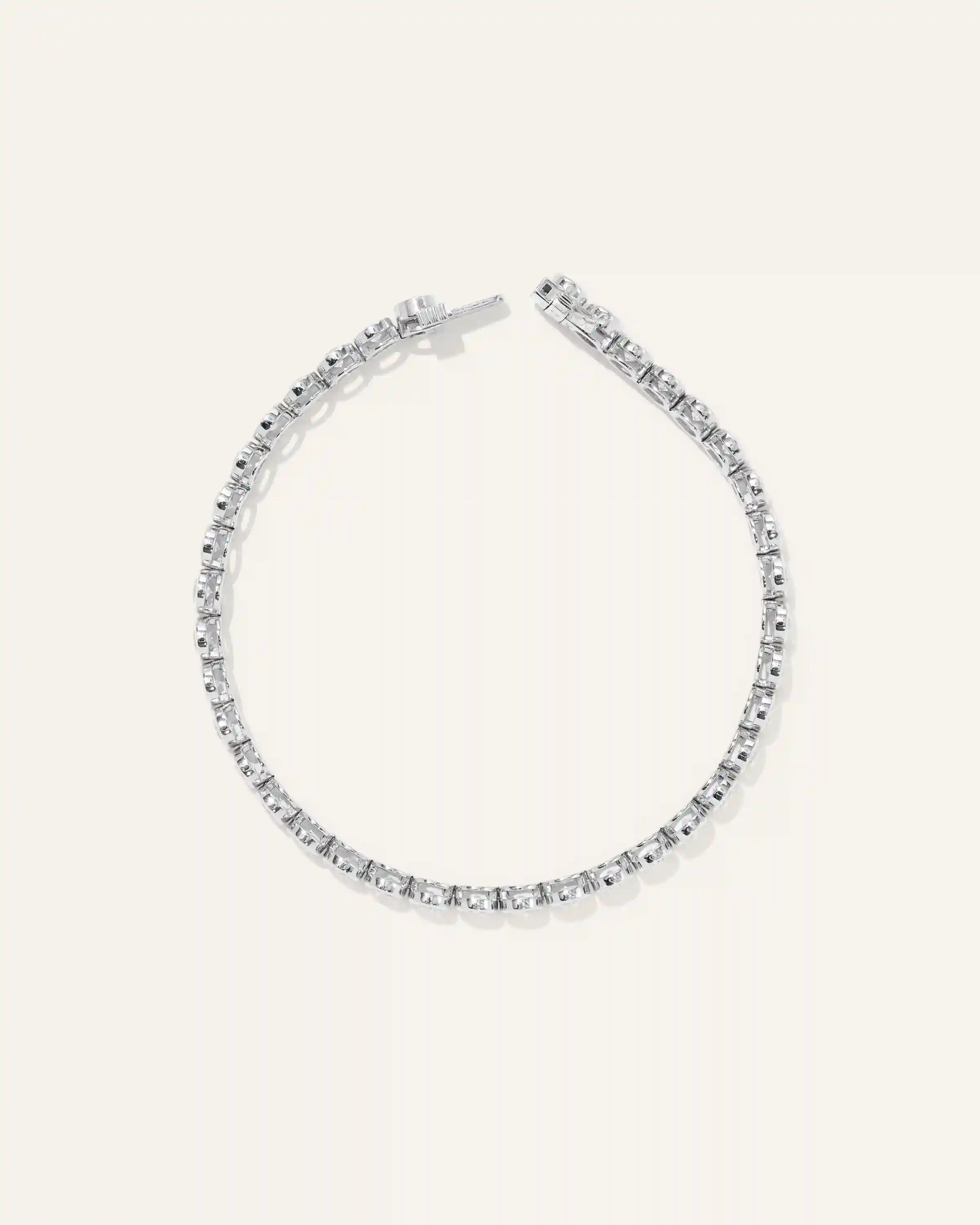 14K Gold Lab Grown Diamond Bezel Set Tennis Bracelet - 4ctw