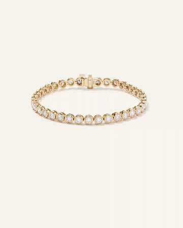 14K Gold Lab Grown Diamond Bezel Set Tennis Bracelet - 4ctw