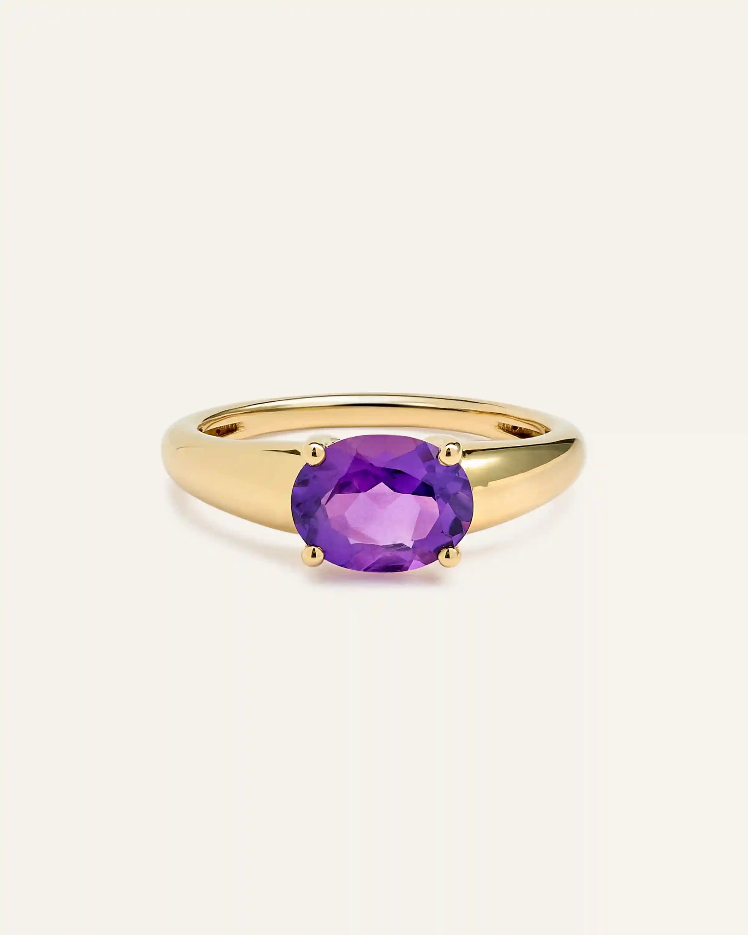 14K Gold Gemstone Vintage Inspired Ring