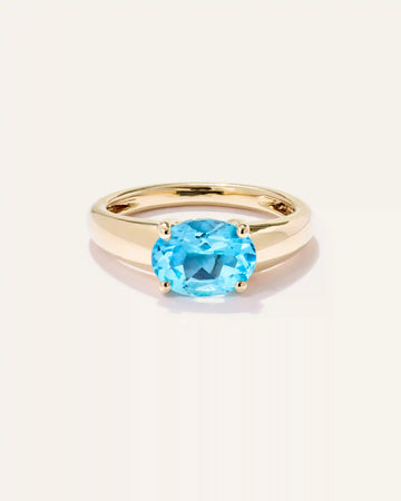 14K Gold Gemstone Vintage Inspired Ring